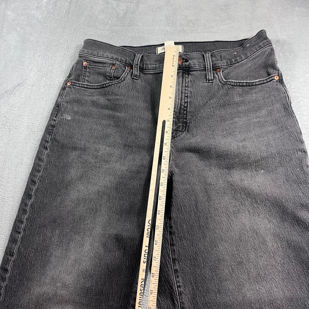Madewell The Perfect Vintage Wide-Leg Crop Jean Faded Black Raw Hem Size 30 - Picture 5 of 10